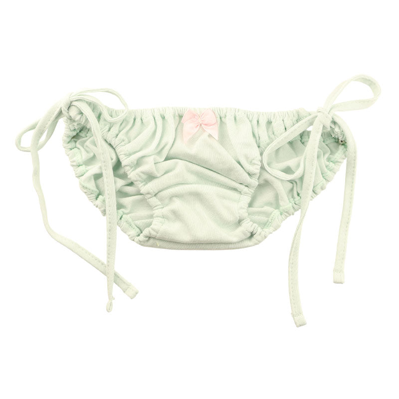 プチミニョン 通気性良好 柔らかフルバックショーツ サイドリボン クシュクシュインゴム ローライズ 117089