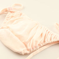 プチミニョン 通気性良好 柔らかフルバックショーツ サイドリボン クシュクシュインゴム ローライズ 117089