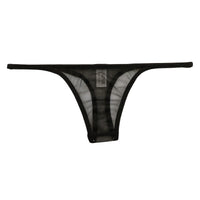 La Paum Sparkly Sparkle Half Fabric T-Back Panties, Low-Rise, 118194