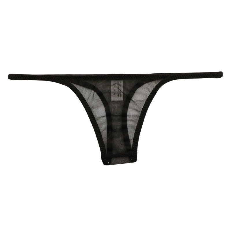 La Paum Sparkly Sparkle Half Fabric T-Back Panties, Low-Rise, 118194