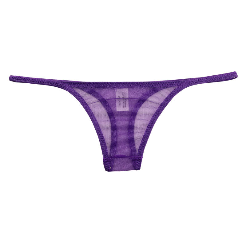 La Paum Sparkly Sparkle Half Fabric T-Back Panties, Low-Rise, 118194