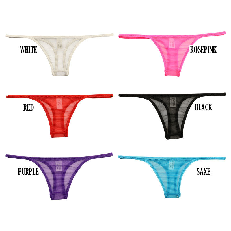 La Paum Sparkly Sparkle Half Fabric T-Back Panties, Low-Rise, 118194