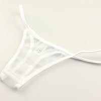 La Paum Sparkly Sparkle Half Fabric T-Back Panties, Low-Rise, 118194