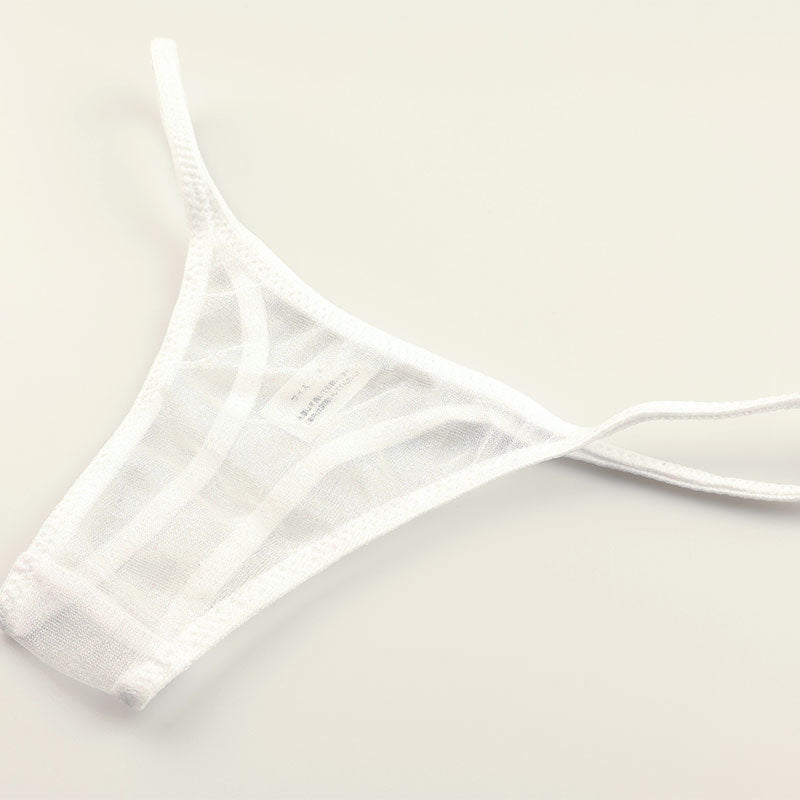 La Paum Sparkly Sparkle Half Fabric T-Back Panties, Low-Rise, 118194