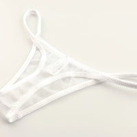 La Paum Sparkly Sparkle Half Fabric T-Back Panties, Low-Rise, 118194