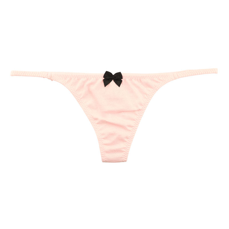 La Paum Cotton Fabric Simple Hyper Low-Rise T-Back Panties 118199