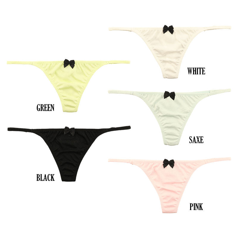 La Paum Cotton Fabric Simple Hyper Low-Rise T-Back Panties 118199