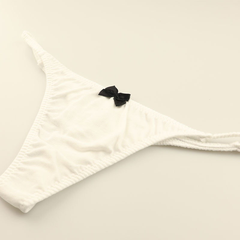 La Paum Cotton Fabric Simple Hyper Low-Rise T-Back Panties 118199