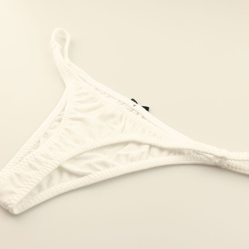 La Paum Cotton Fabric Simple Hyper Low-Rise T-Back Panties 118199