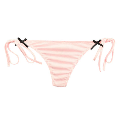 La-Pomme Cotton Fabric Side-Tie Lightweight and Soft Feel Low-Rise Thong 120036