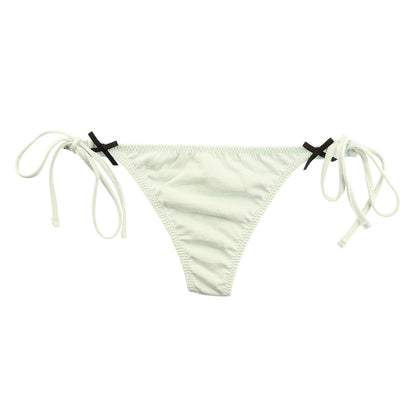 La-Pomme Cotton Fabric Side-Tie Lightweight and Soft Feel Low-Rise Thong 120036
