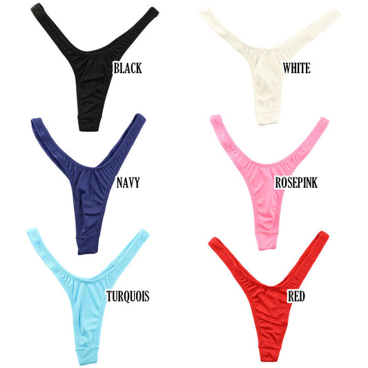 La-Pomme MFS fabric high leg simple design T-back shorts 121018