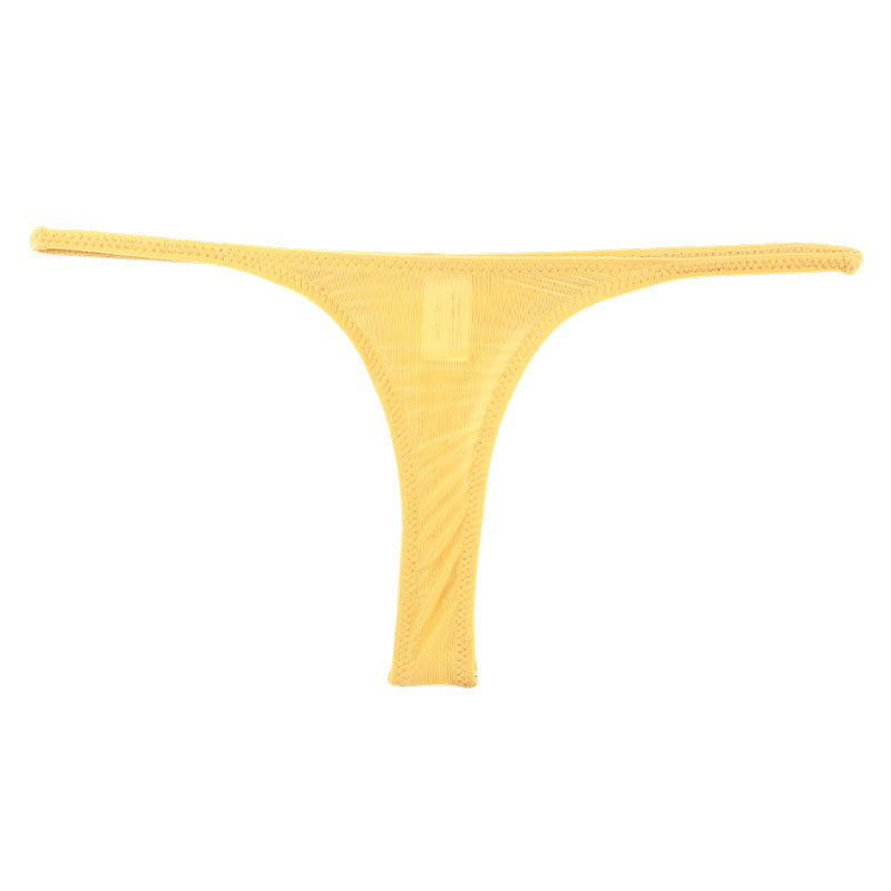 La Paum Stretch GUS Material Sexy T-Back Panties with Sheer T-Front and Shiny Design, Women's Underwear (Product Number: 121033)