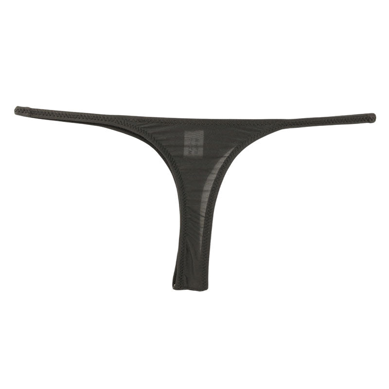 La Paum Stretch GUS Material Sexy T-Back Panties with Sheer T-Front and Shiny Design, Women's Underwear (Product Number: 121033)