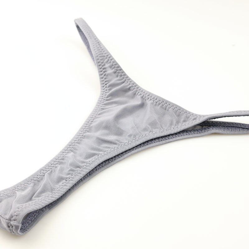 La Paum Stretch GUS Material Sexy T-Back Panties with Sheer T-Front and Shiny Design, Women's Underwear (Product Number: 121033)