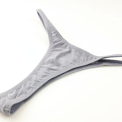 La Paum Stretch GUS Material Sexy T-Back Panties with Sheer T-Front and Shiny Design, Women's Underwear (Product Number: 121033)