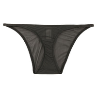 ラ・ポーム 伸縮GUS素材 セクシーハーフバックショーツ T字フロント×透け感デザイン 光沢感あるレディース下着 121034