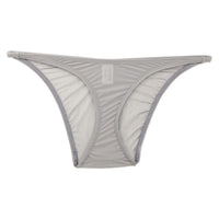 ラ・ポーム 伸縮GUS素材 セクシーハーフバックショーツ T字フロント×透け感デザイン 光沢感あるレディース下着 121034