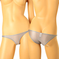 ラ・ポーム 伸縮GUS素材 セクシーハーフバックショーツ T字フロント×透け感デザイン 光沢感あるレディース下着 121034
