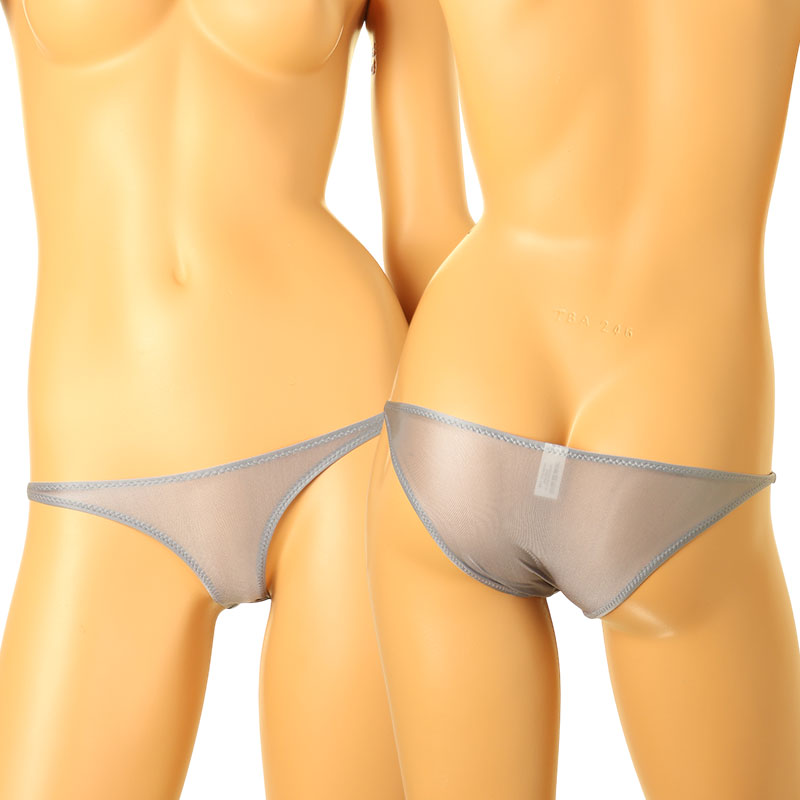 ラ・ポーム 伸縮GUS素材 セクシーハーフバックショーツ T字フロント×透け感デザイン 光沢感あるレディース下着 121034