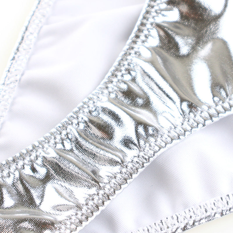 La Paume Metallic Fabric Stylish and sophisticated design Half-back shorts 122012