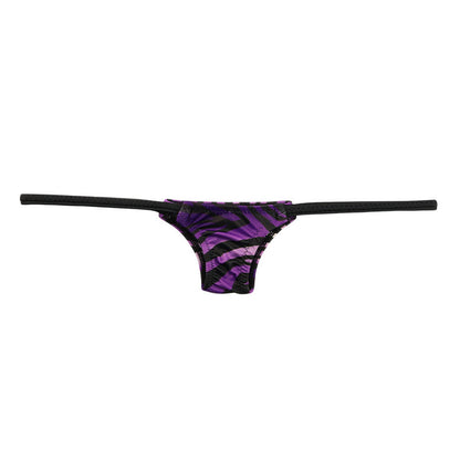 La Paume Silky Material Tiny Bikini with Zebra Print, Half Back, 218015