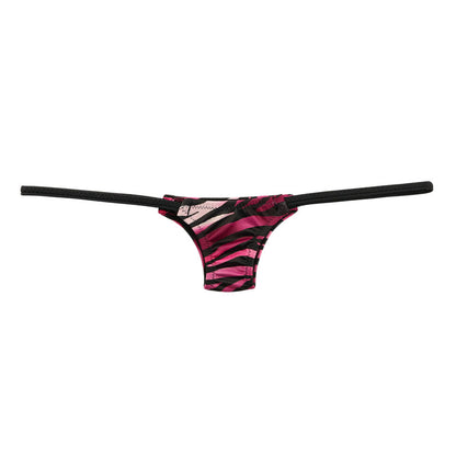 La Paume Silky Material Tiny Bikini with Zebra Print, Half Back, 218015