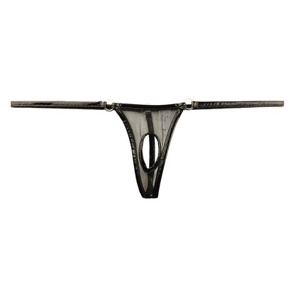 La Paum Glossy See-Through x Enamel Piping Open Crotch G-String 218029