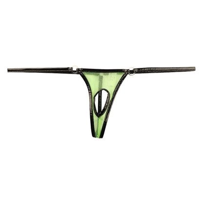 La Paum Glossy See-Through x Enamel Piping Open Crotch G-String 218029