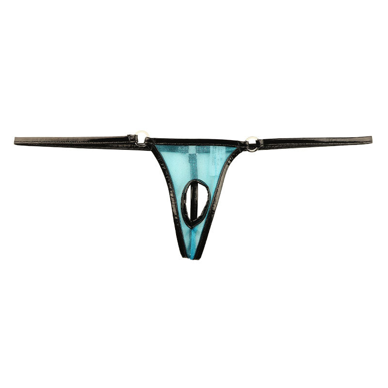 La Paum Glossy See-Through x Enamel Piping Open Crotch G-String 218029