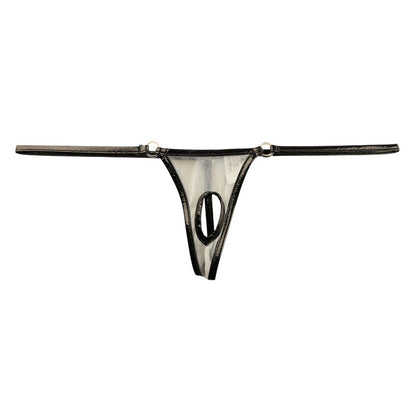 La Paum Glossy See-Through x Enamel Piping Open Crotch G-String 218029