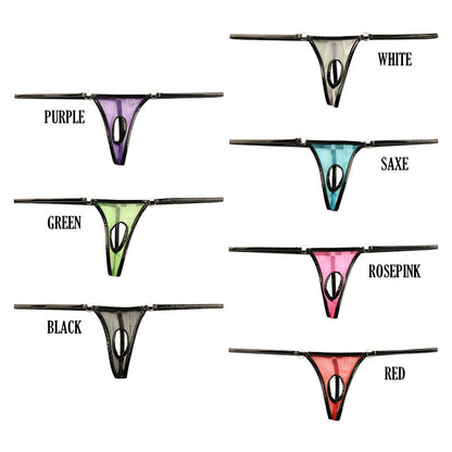 La Paum Glossy See-Through x Enamel Piping Open Crotch G-String 218029