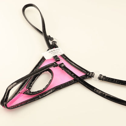 La Paum Glossy See-Through x Enamel Piping Open Crotch G-String 218029