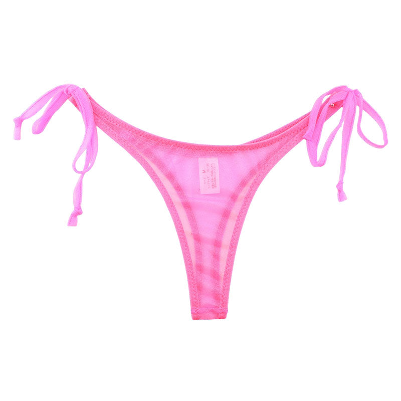 La-Pomme Side-tie T-back Shorts 218030 made with Spark Half fabric, featuring an airy feel.