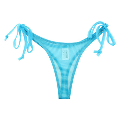 La-Pomme Side-tie T-back Shorts 218030 made with Spark Half fabric, featuring an airy feel.