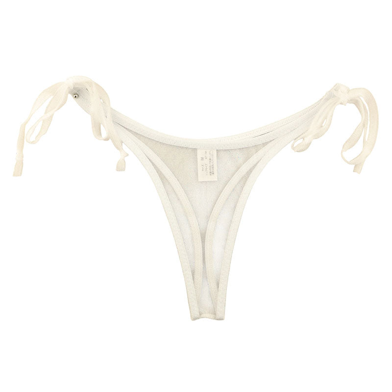 La-Pomme Side-tie T-back Shorts 218030 made with Spark Half fabric, featuring an airy feel.