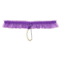 La-Pomme G-string shorts with 8 pearls, made of Spark Half fabric featuring an airy texture with Mist Lame 218036