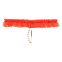 La-Pomme G-string shorts with 8 pearls, made of Spark Half fabric featuring an airy texture with Mist Lame 218036