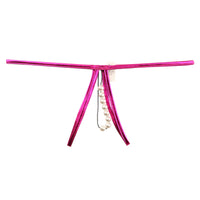 ラ・ポーム メタリックTバックショーツ 伸縮性ヌメリ感 8連パール付き 219026