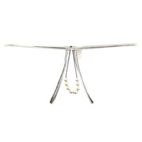 ラ・ポーム メタリックTバックショーツ 伸縮性ヌメリ感 8連パール付き 219026