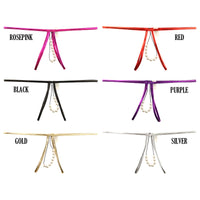 ラ・ポーム メタリックTバックショーツ 伸縮性ヌメリ感 8連パール付き 219026