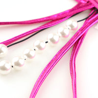 ラ・ポーム メタリックTバックショーツ 伸縮性ヌメリ感 8連パール付き 219026