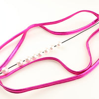 ラ・ポーム メタリックTバックショーツ 伸縮性ヌメリ感 8連パール付き 219026