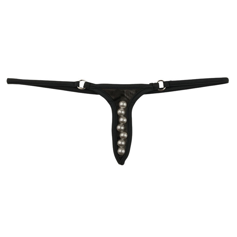 ラ・ポーム セクシーで個性的 Gストリング ミストラメ透け 7連パール 220020