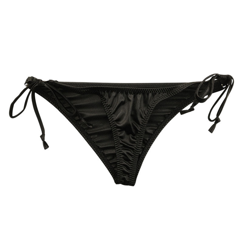 La-Pomme Felica Fabric Glossy Half-Back Shorts Tight Pattern Side Tie Design 220022