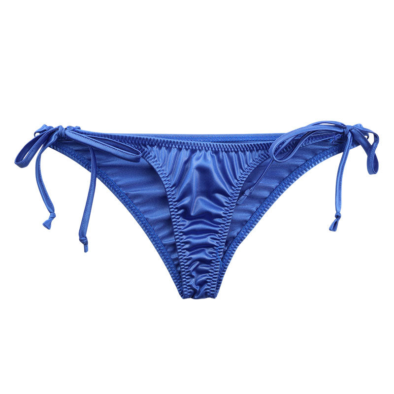 La-Pomme Felica Fabric Glossy Half-Back Shorts Tight Pattern Side Tie Design 220022