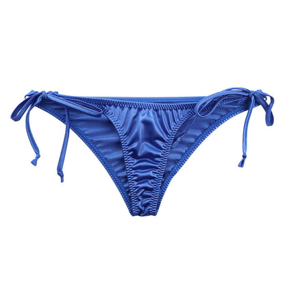 La-Pomme Felica Fabric Glossy Half-Back Shorts Tight Pattern Side Tie Design 220022