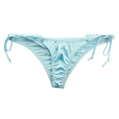 La-Pomme Felica Fabric Glossy Half-Back Shorts Tight Pattern Side Tie Design 220022