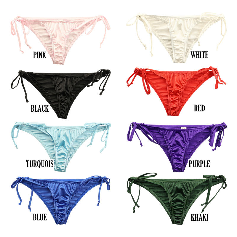 ラ・ポーム フェリカ生地 光沢感 ハーフバックショーツ タイトパターン 脇ヒモデザイン 220022