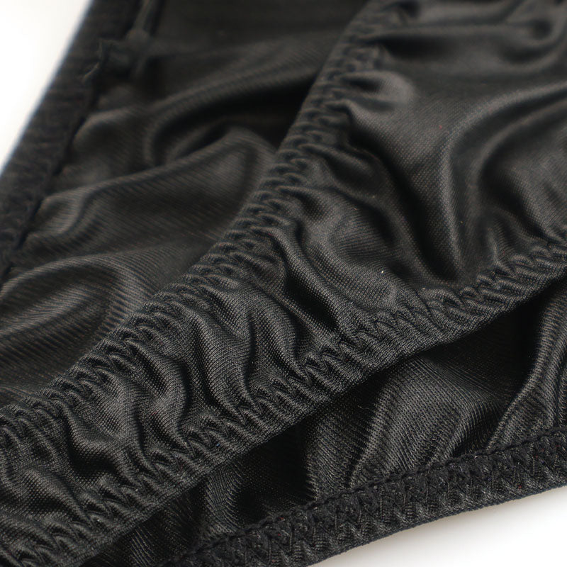 La-Pomme Felica Fabric Glossy Half-Back Shorts Tight Pattern Side Tie Design 220022